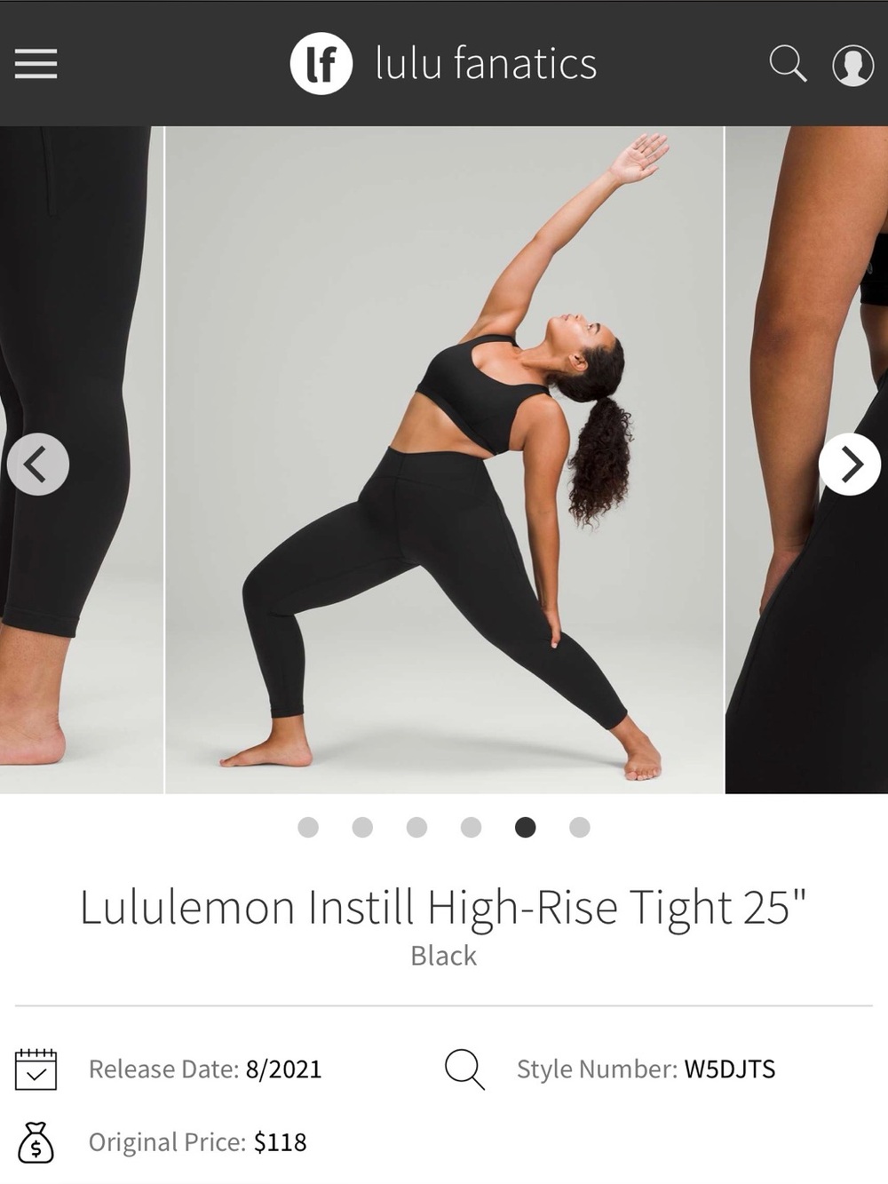 Lululemon Instill Leggings | Black | 10